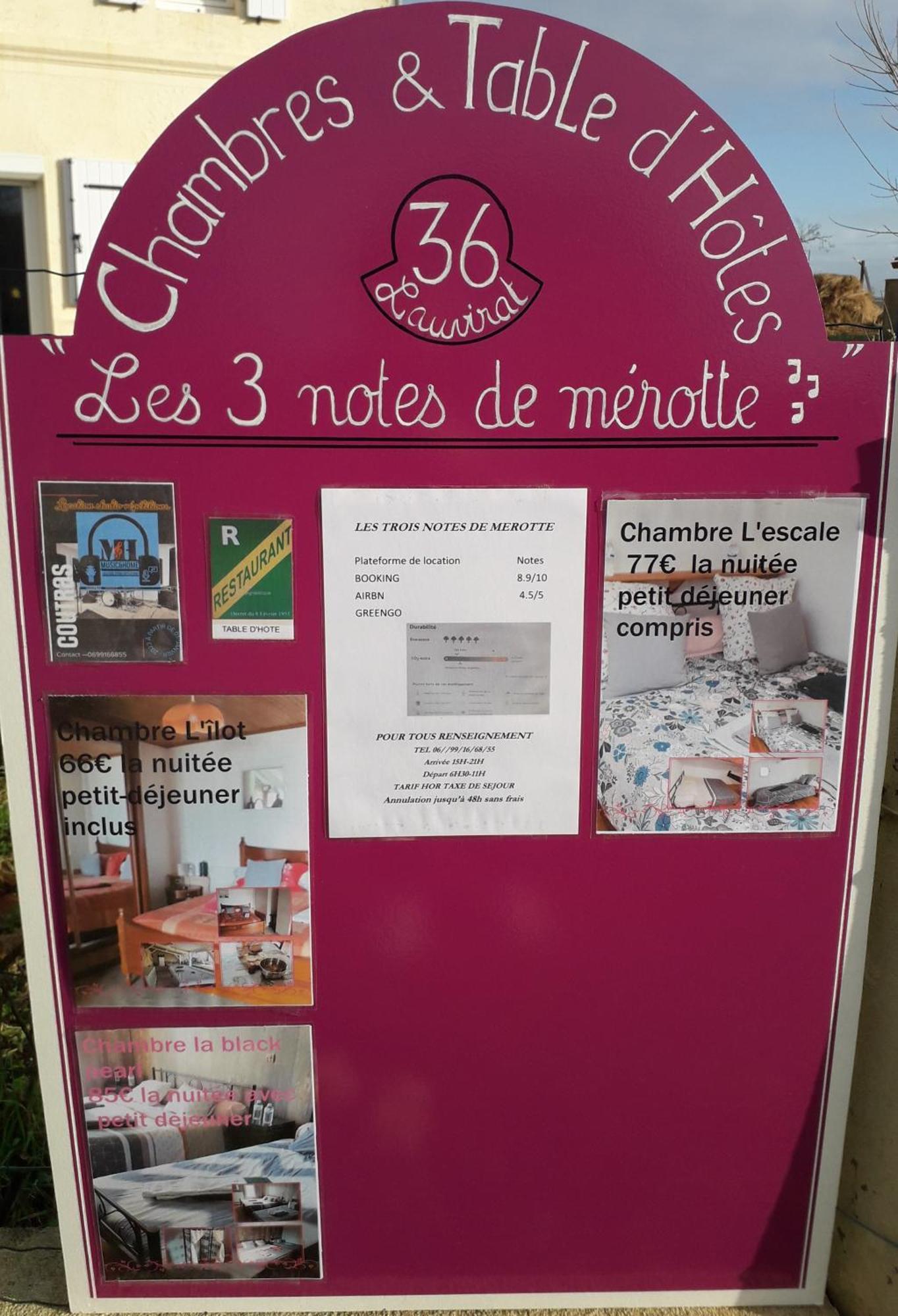 Les 3 Notes De Merotte Coutras Bagian luar foto